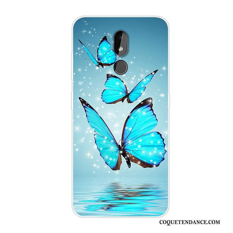 Nokia 3.2 Coque Dessin Animé Tendance Bleu Silicone Créatif