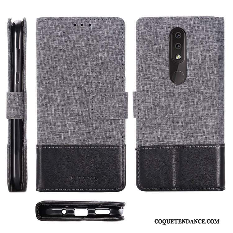 Nokia 4.2 Coque Étui En Cuir De Téléphone Noir Incassable Tissu