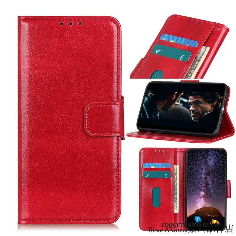 Nokia 5.3 Coque Étui En Cuir Rouge Incassable De Téléphone Carte