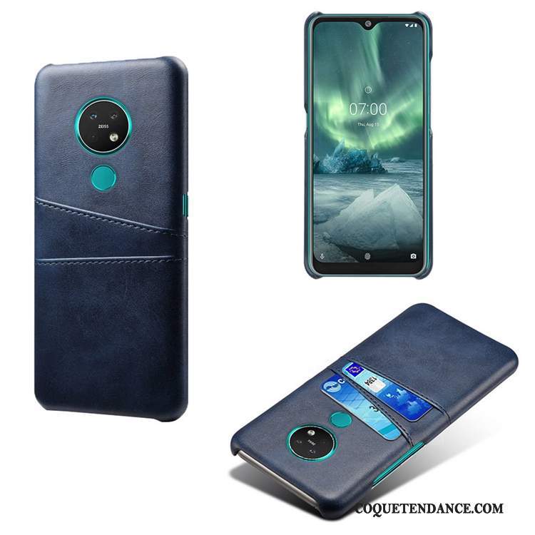 Nokia 6.2 Coque Modèle Fleurie Cuir Bovins Bleu De Téléphone