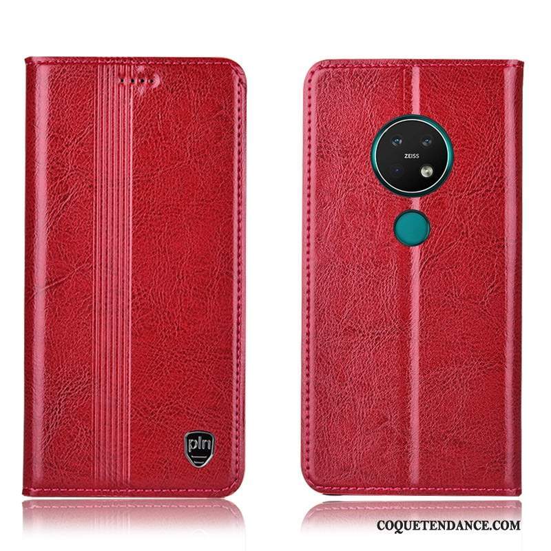 Nokia 6.2 Coque Tout Compris Étui En Cuir Protection De Téléphone Rouge