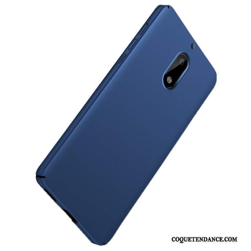 Nokia 6 Coque Bleu De Téléphone Difficile Délavé En Daim Étui