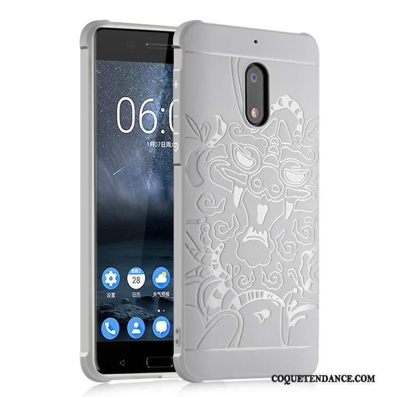 Nokia 6 Coque Étui Gris Business Clair De Téléphone