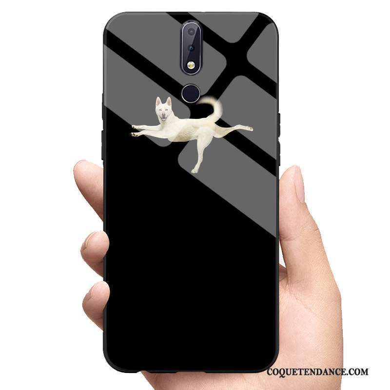 Nokia 7.1 Coque Chiens Amoureux Noir De Téléphone Lumineuses