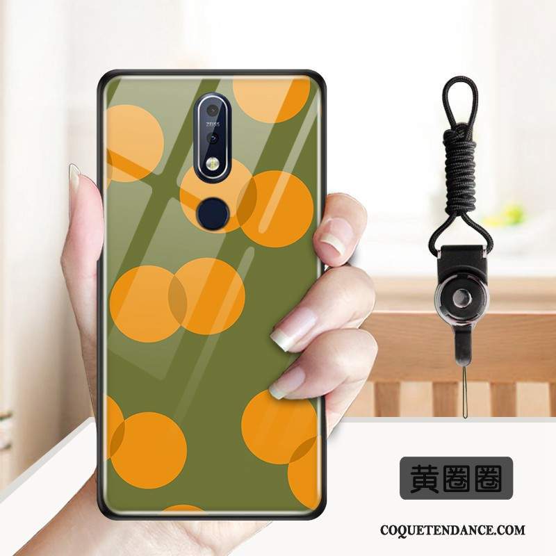 Nokia 7.1 Coque Fluide Doux Charmant Étui De Téléphone Verre Trempé