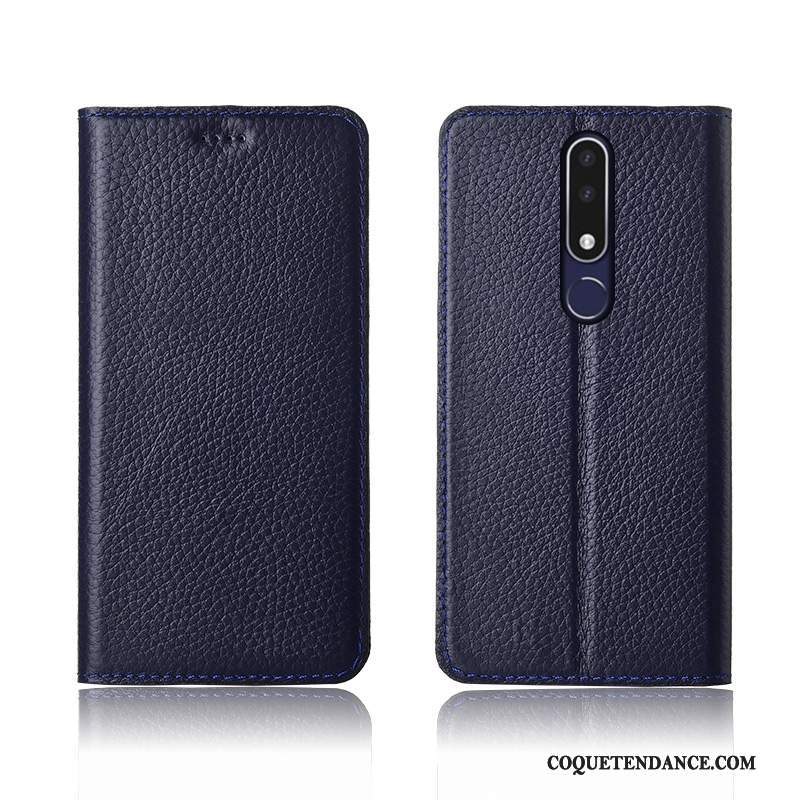 Nokia 7.1 Coque Fluide Doux Cuir Véritable Protection Incassable Nouveau