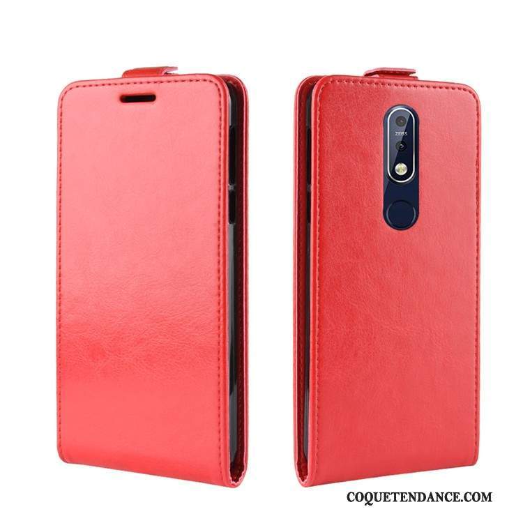 Nokia 7.1 Coque Rouge Étui De Téléphone Protection Étui En Cuir