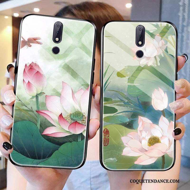 Nokia 7.1 Coque Tendance De Téléphone Verre Rose Vent