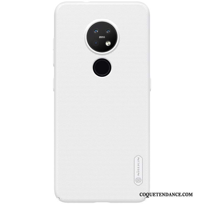 Nokia 7.2 Coque Protection Délavé En Daim Blanc Or