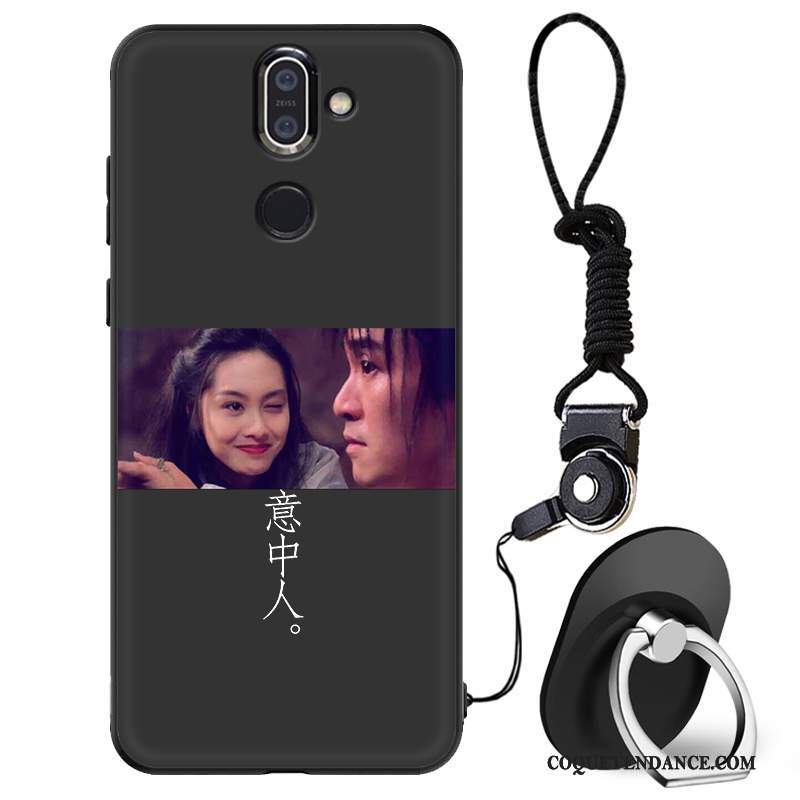 Nokia 7 Plus Coque Fluide Doux Tout Compris Noir Silicone Protection