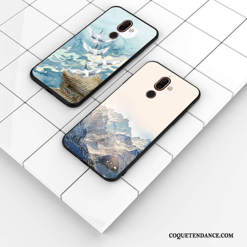 Nokia 7 Plus Coque Protection Fluide Doux Gaufrage Étui Personnalité