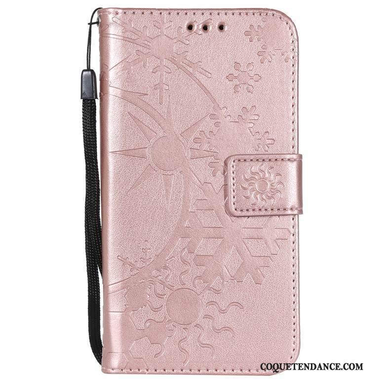 Nokia 7 Plus Coque Protection Étui Or Rose Portefeuille De Téléphone