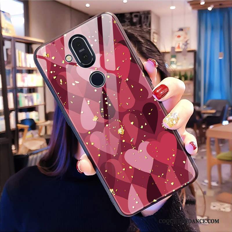 Nokia 8.1 Coque Marque De Tendance De Téléphone Amoureux Rouge Étui