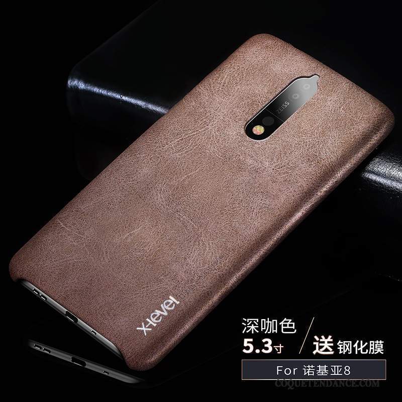 Nokia 8 Coque Étui En Cuir Clair De Téléphone Fluide Doux Incassable