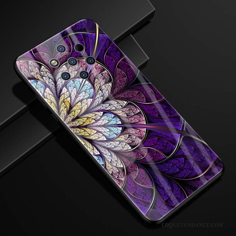 Nokia 9 Pureview Coque Étui Violet Yarn Créatif Verre