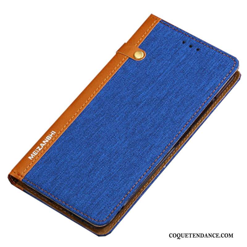 Redmi 7 Coque Étui En Cuir Tout Compris Clamshell Protection Bleu