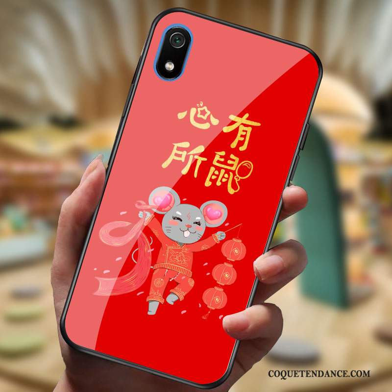 Redmi 7a Coque Dessin Animé Rouge Étui Fluide Doux