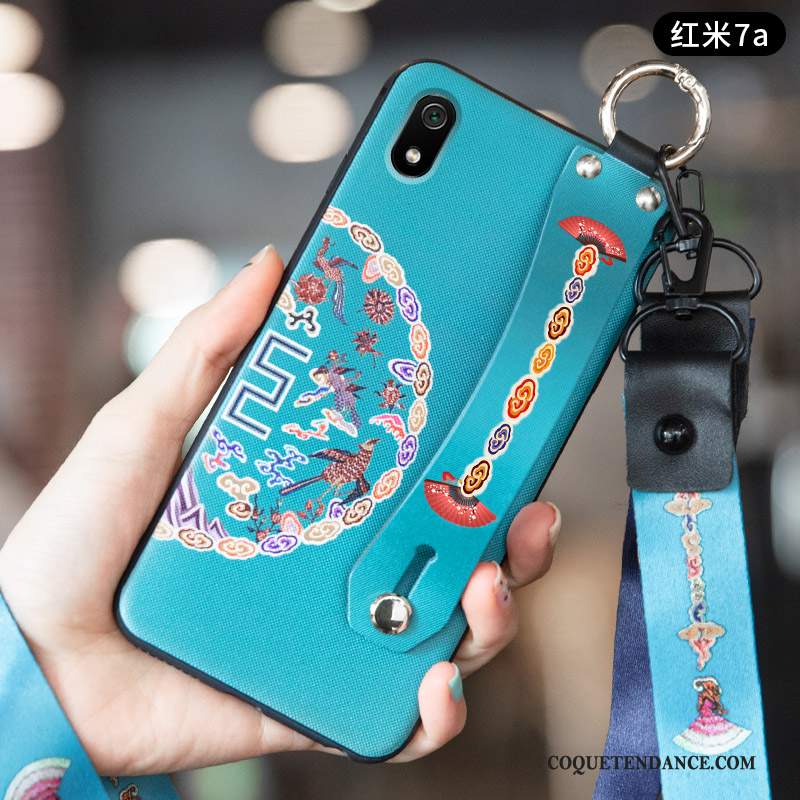 Redmi 7a Coque Vintage Délavé En Daim Étui Style Chinois