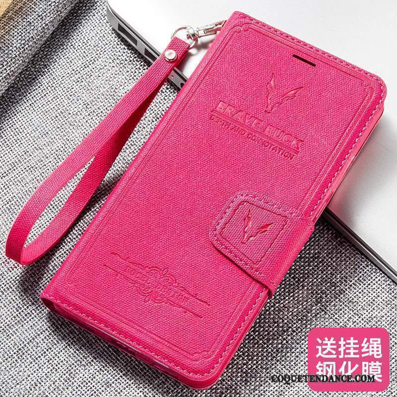 Redmi Note 4x Coque Vintage Rouge Protection Étui En Cuir Ornements Suspendus