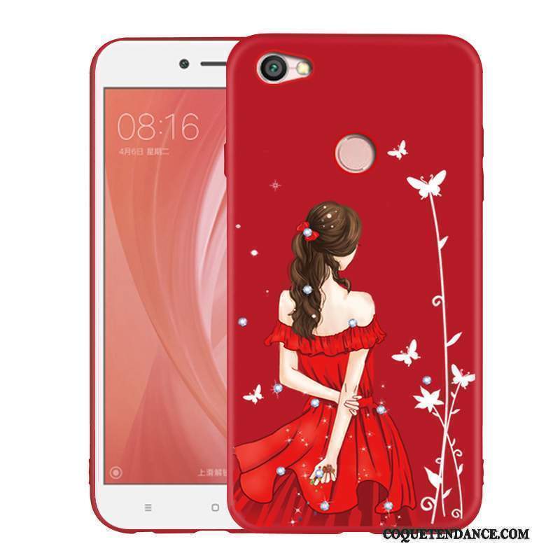 Redmi Note 5a Coque Haute Personnalité Tendance Rouge Fluide Doux