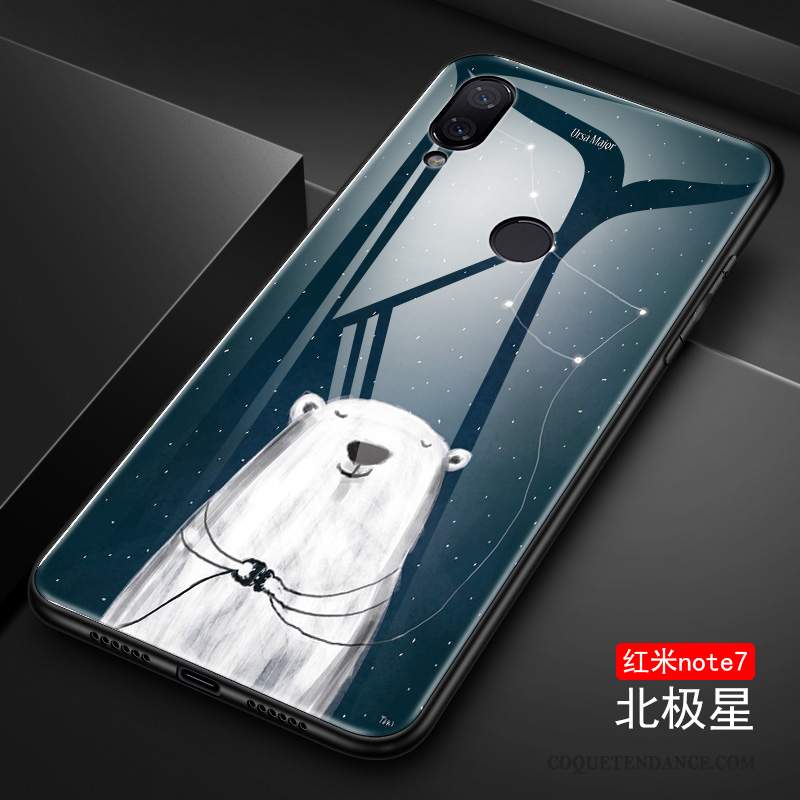 Redmi Note 7 Coque Protection Verre Bleu Personnalité Étui