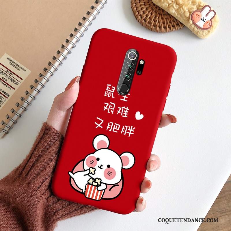 Redmi Note 8 Pro Coque Amoureux Protection Silicone Petit Net Rouge