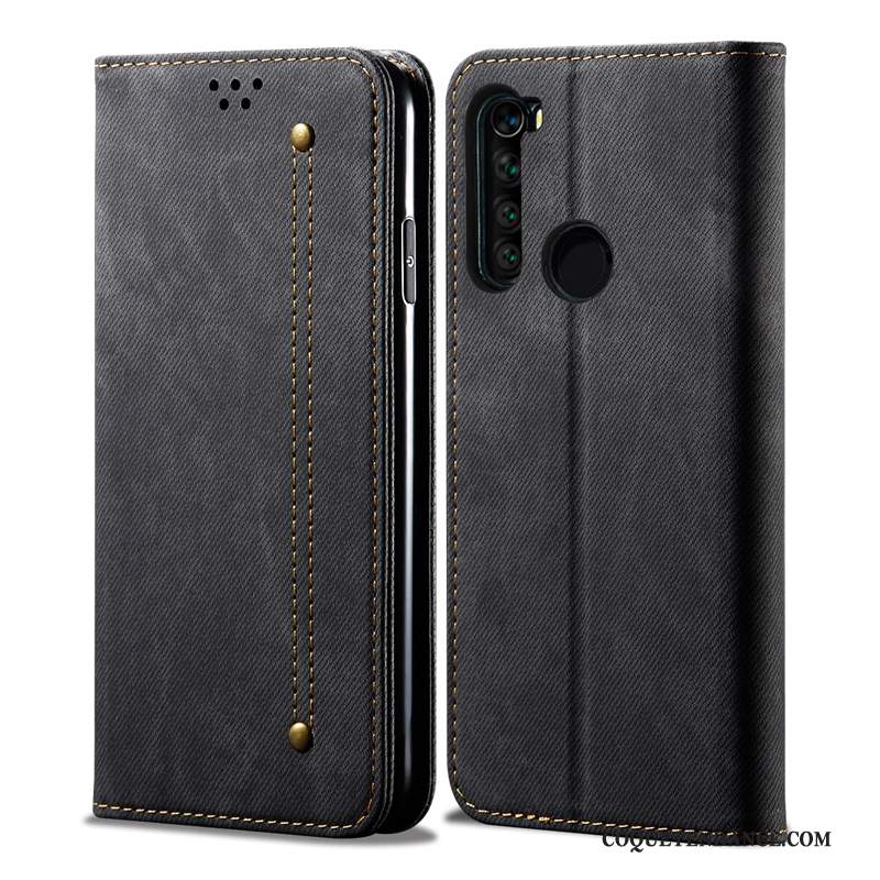 Redmi Note 8t Coque Business Étui Cuir Véritable Rouge Mode