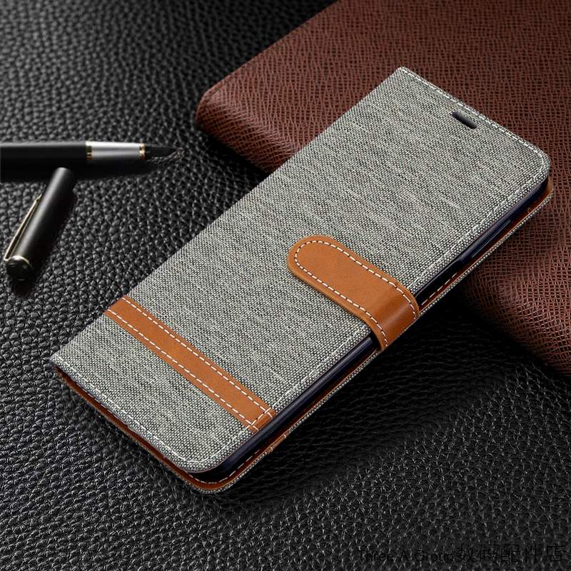 Redmi Note 9 Pro Coque Housse En Denim Étui En Cuir De Téléphone Rouge