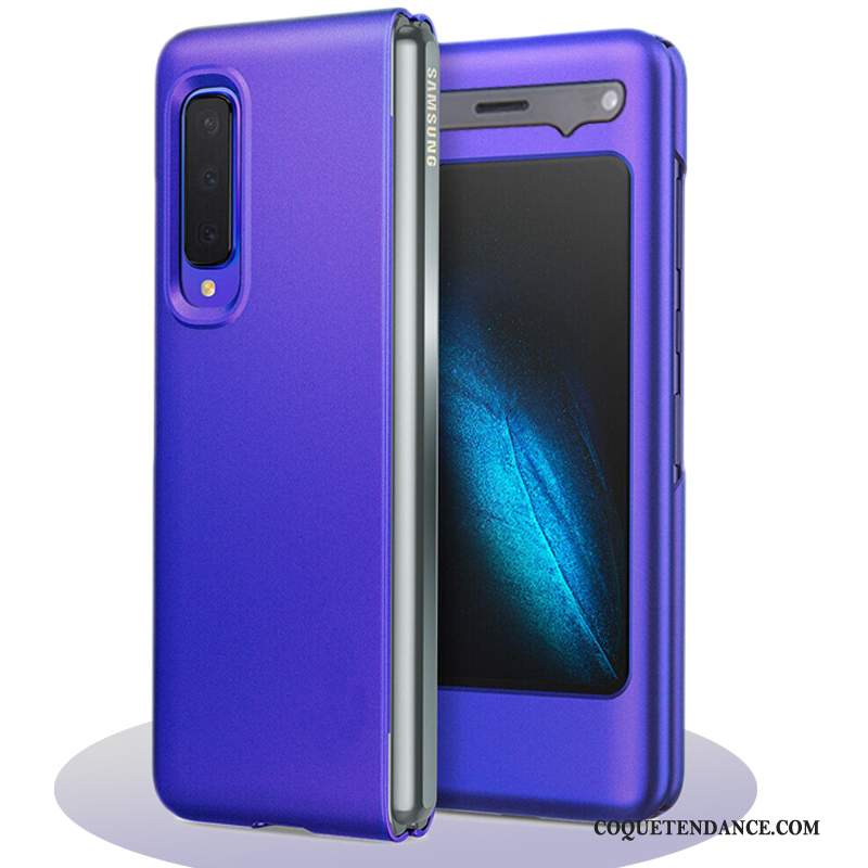 Samsung Fold Coque Violet Plier De Téléphone Délavé En Daim Très Mince