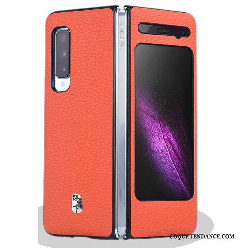 Samsung Fold Coque Étui Plier Orange De Téléphone Tout Compris