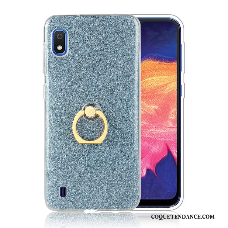 Samsung Galaxy A10 Coque Business Incassable Bleu Fluide Doux Anneau