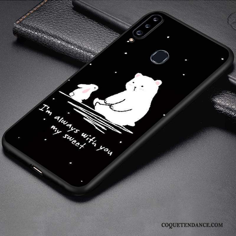 Samsung Galaxy A20s Coque Dessin Animé De Téléphone Délavé En Daim Protection Étui