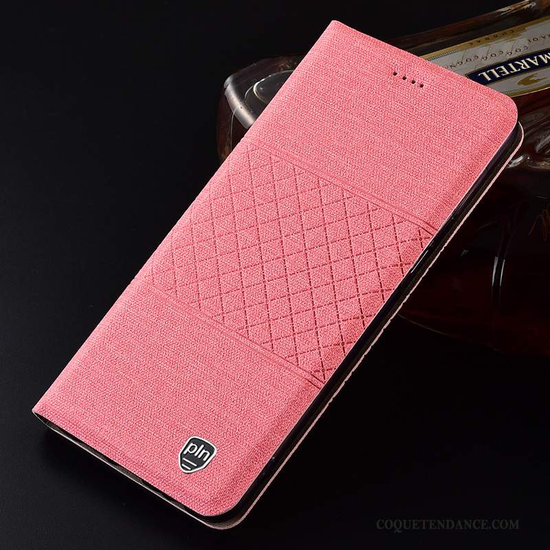 Samsung Galaxy A21s Coque De Téléphone Protection Lin Étui En Cuir Rose