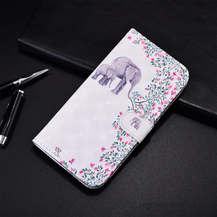 Samsung Galaxy A21s Coque Dessin Animé De Téléphone Protection Blanc Étui En Cuir