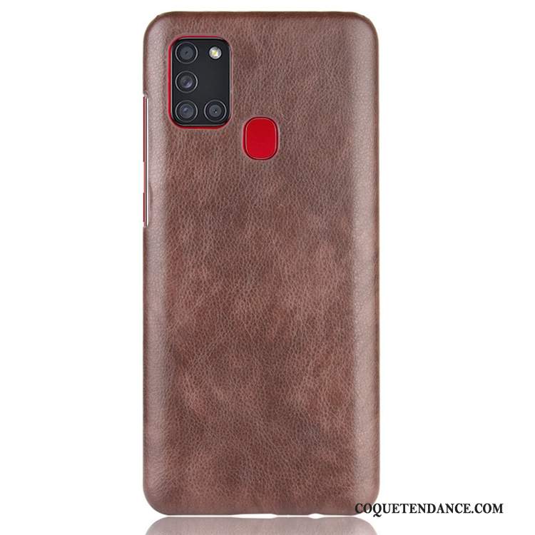 Samsung Galaxy A21s Coque Étui En Cuir Sac Délavé En Daim De Téléphone Vintage