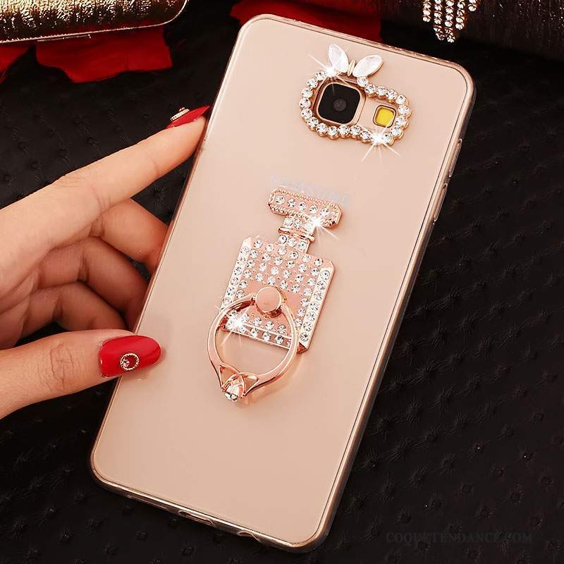 Samsung Galaxy A3 2016 Coque Anneau Transparent Rose Étui