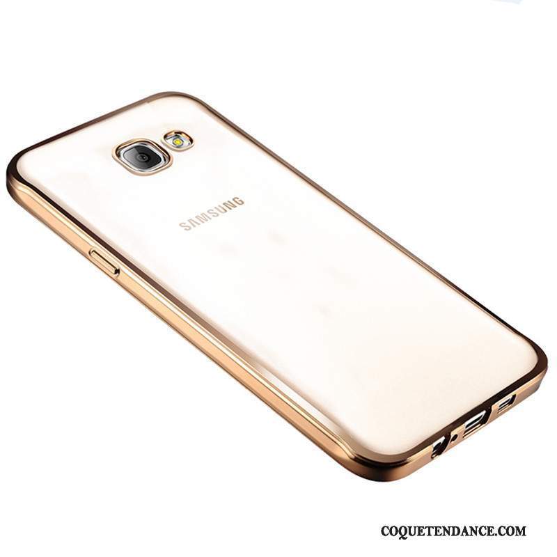 Samsung Galaxy A3 2016 Coque Étui Or Transparent Fluide Doux Silicone