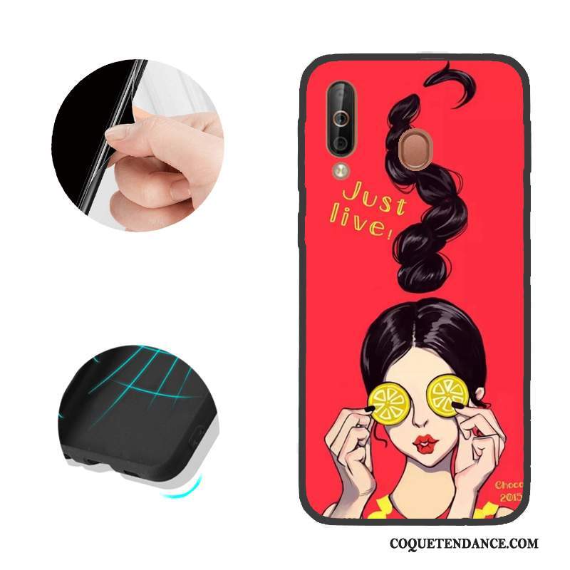 Samsung Galaxy A40s Coque De Téléphone Étui Modèle Fleurie Rouge