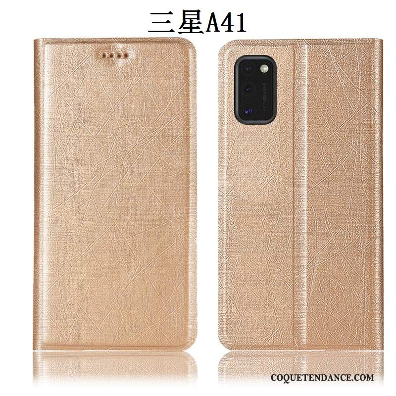 Samsung Galaxy A41 Coque De Téléphone Soie Tout Compris Or Étui