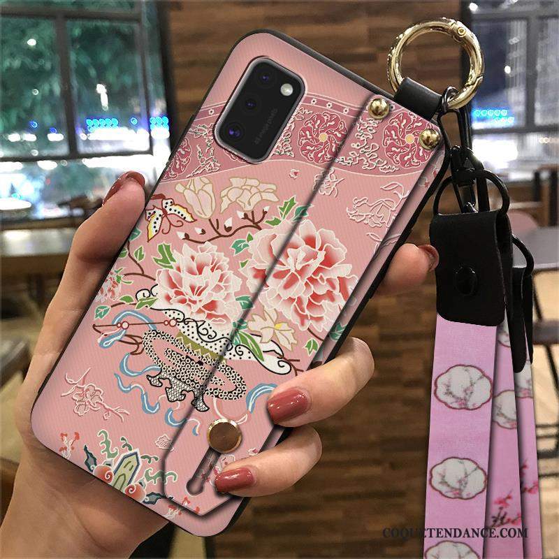 Samsung Galaxy A41 Coque Style Chinois Rose Ornements Suspendus Créatif