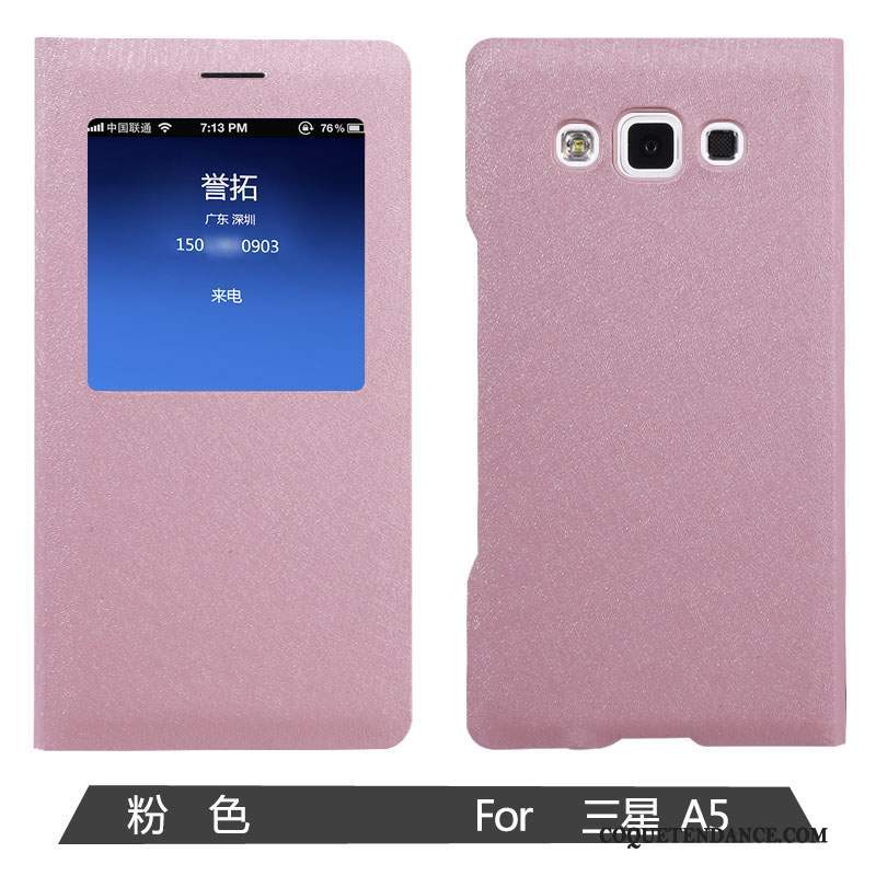 Samsung Galaxy A5 2015 Coque Incassable Rose Étui Protection Étui En Cuir