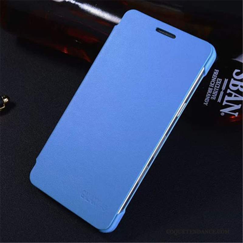 Samsung Galaxy A5 2015 Coque Étui En Cuir Bleu Fluide Doux Protection