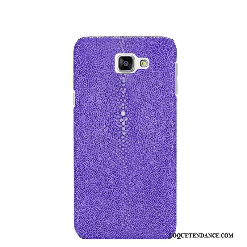 Samsung Galaxy A5 2016 Coque Protection Violet Incassable Étui Cuir Véritable