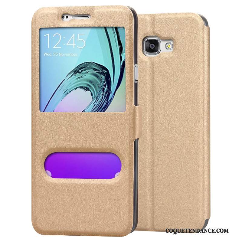 Samsung Galaxy A5 2016 Coque Étui Or Étui En Cuir Protection De Téléphone