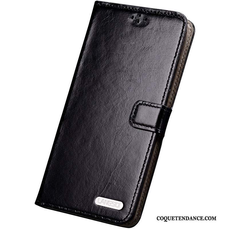 Samsung Galaxy A5 2016 Coque Étui Étui En Cuir Noir Cuir Véritable Housse