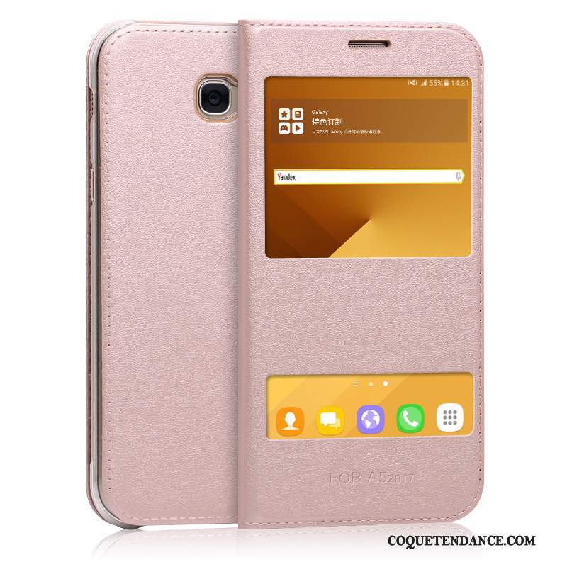 Samsung Galaxy A5 2017 Coque Étui En Cuir Rose Incassable De Téléphone Protection