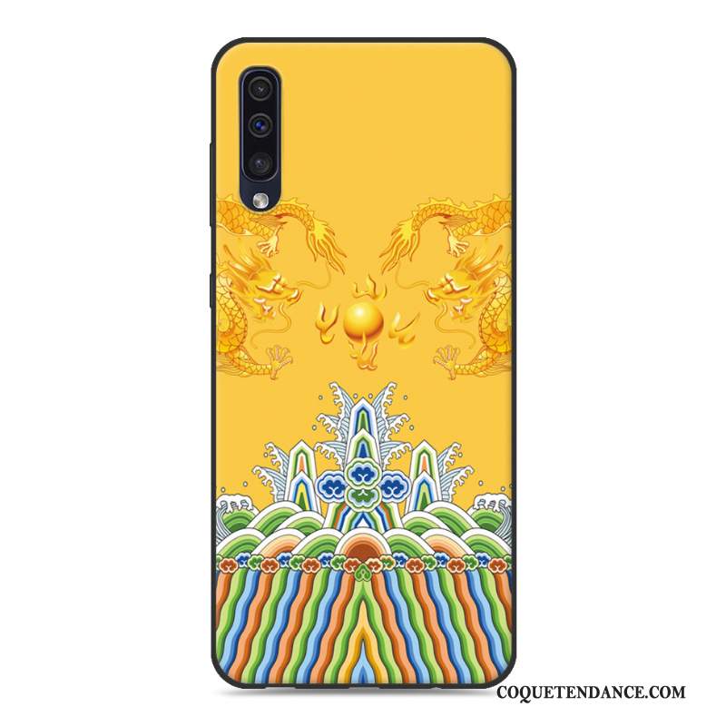 Samsung Galaxy A50 Coque Ornements Suspendus De Téléphone Fluide Doux Jaune Personnalité