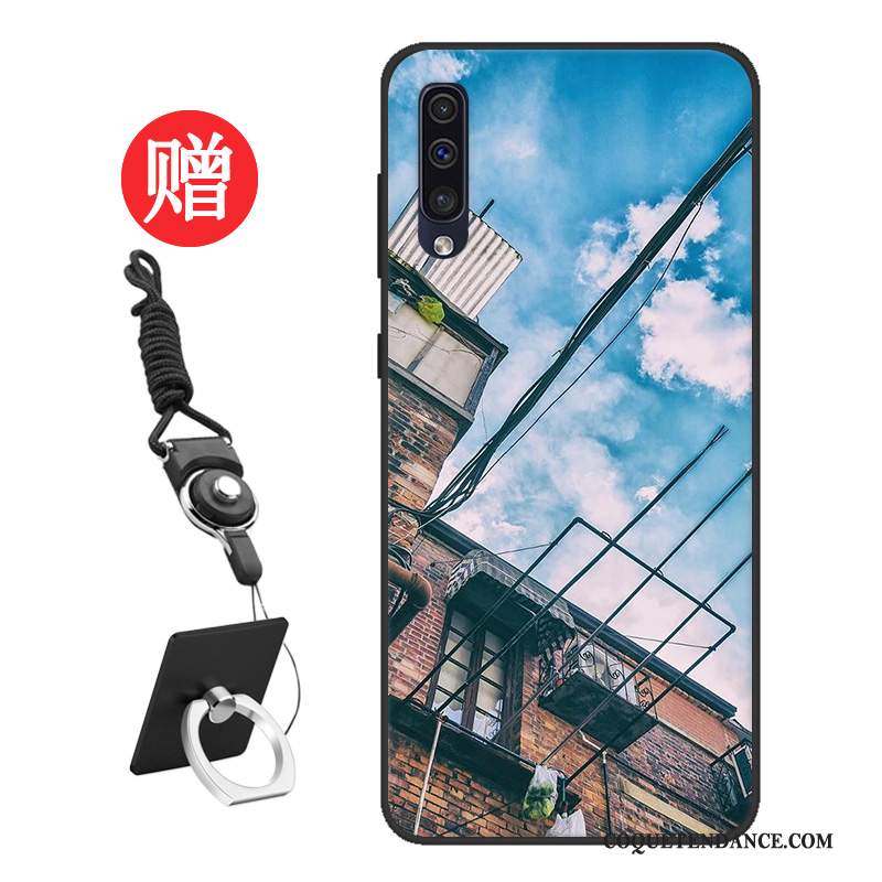 Samsung Galaxy A50 Coque Tendance Dessin Animé Incassable Amoureux Bleu