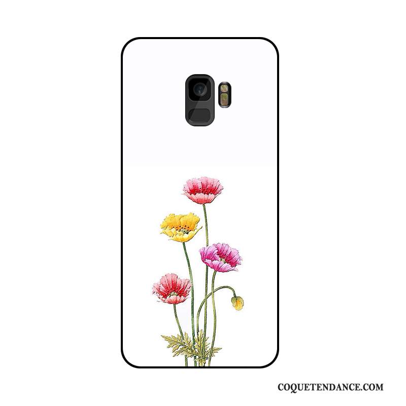 Samsung Galaxy A6 Coque Blanc De Téléphone Fleur Étui Ornements Suspendus