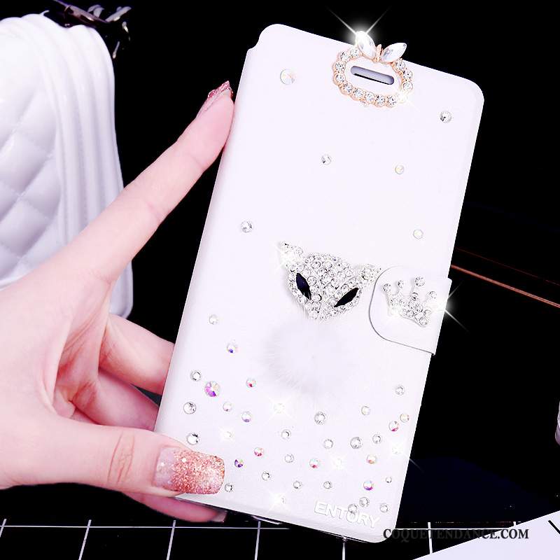 Samsung Galaxy A6 Coque Blanc Étui Strass Protection De Téléphone